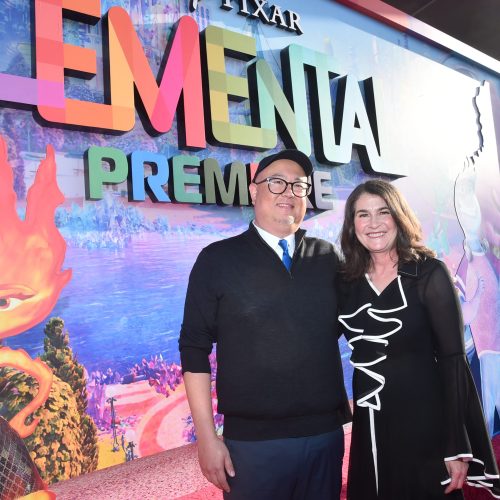 LOS ANGELES, CALIFORNIA - JUNE 08: (L-R) Peter Sohn and Denise Ream attend the World Premiere of Disney and Pixar's feature film "Elemental" at Academy Museum of Motion Pictures in Los Angeles, California on June 08, 2023. (Photo by Alberto E. Rodriguez/Getty Images for Disney)